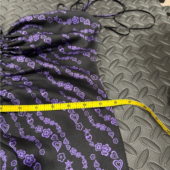 526. NWT! Sandro Black and Purple Ruched V-Neck Maxi Dress - Picture 7 of 8